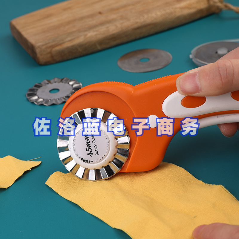 Sawtooth blade, dotted line knife, fabric cutting blade, wheel knife, handle accessory, 45mm blade, fabric cutting circular blade Specification drawing