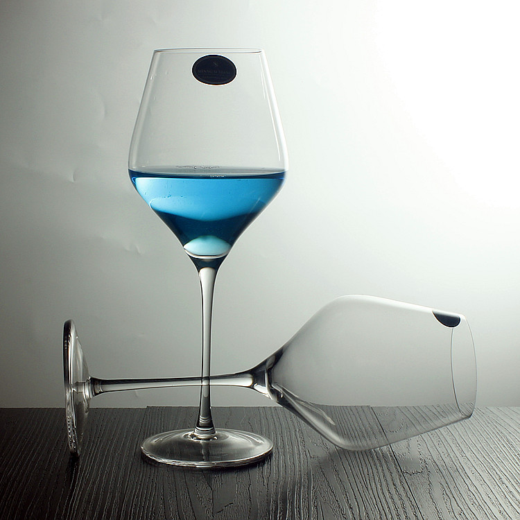 Factory wholesale of handcrafted crystal red wine glasses, tall wine glasses with cold cut edges, 2 gift sets details Picture