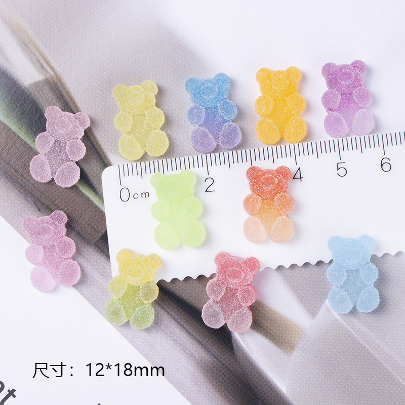 diy cream glue accessories, simulated gummy candies, gradient bear resin accessories, stationery, phone cases, hair clips, jewelry accessories details Picture