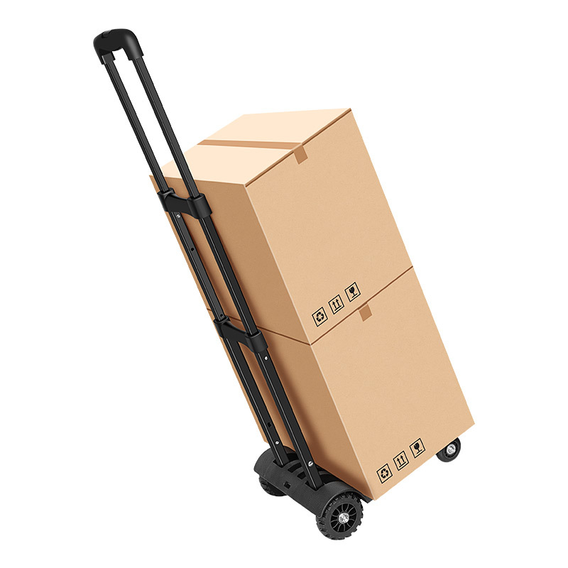 Folding hand-pulled cart, grocery shopping tank wheel cart, express delivery, moving, turnover delivery, trolley, portable shopping cart Application Scenario