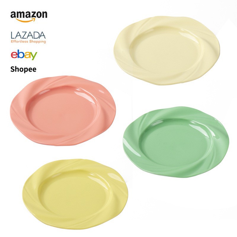 Cross-border home creative PP plates, pasta plates, durable vegetable plates, round flat plates, large-capacity breakfast plates
