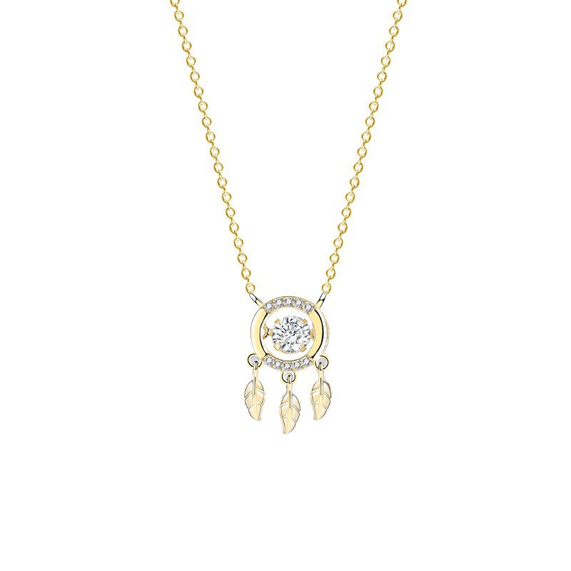 Japanese and Korean light luxury dreamcatcher necklace, women's Instagram niche design, Internet celebrity personality diamond-encrusted necklace, best-selling accessory wholesale Item Picture