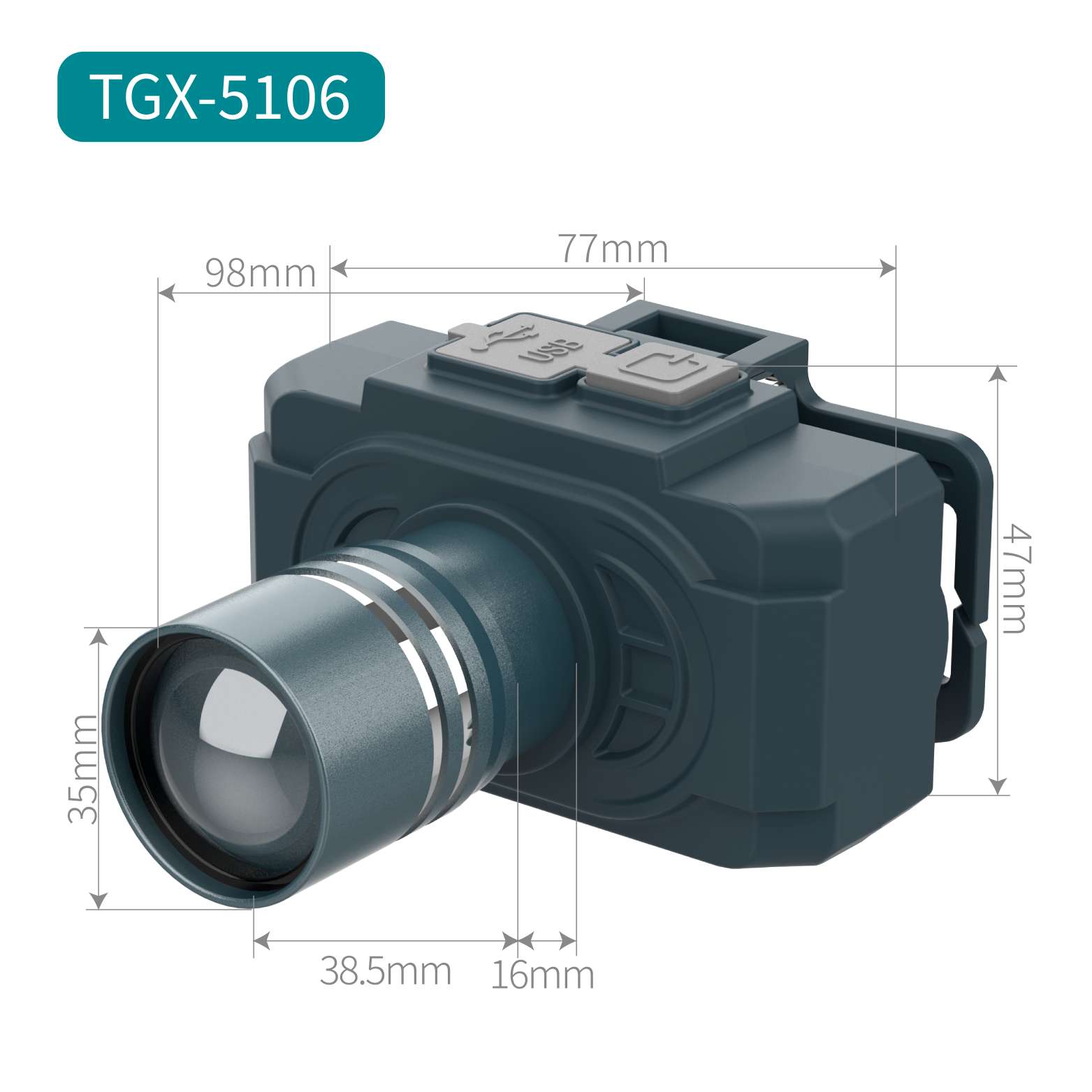 Tegxin Outdoor Laser-grade zoom rechargeable headlamp, TGX-5106