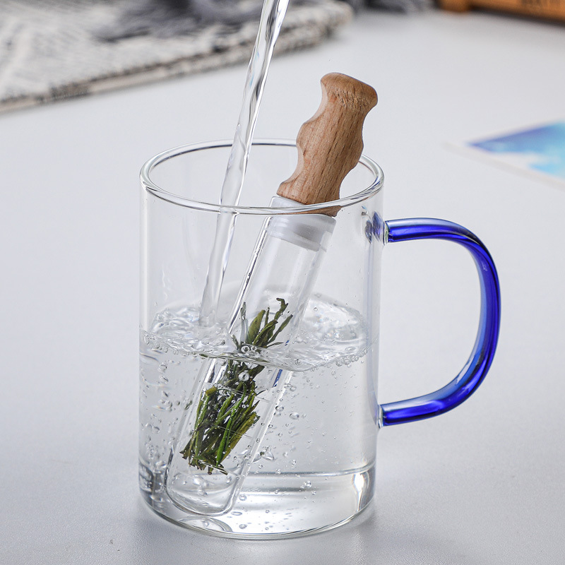 High borosilicate glass test tube tea brewer, wooden stopper tea filter, portable upgraded tea strainer, new popular tea set Specification drawing