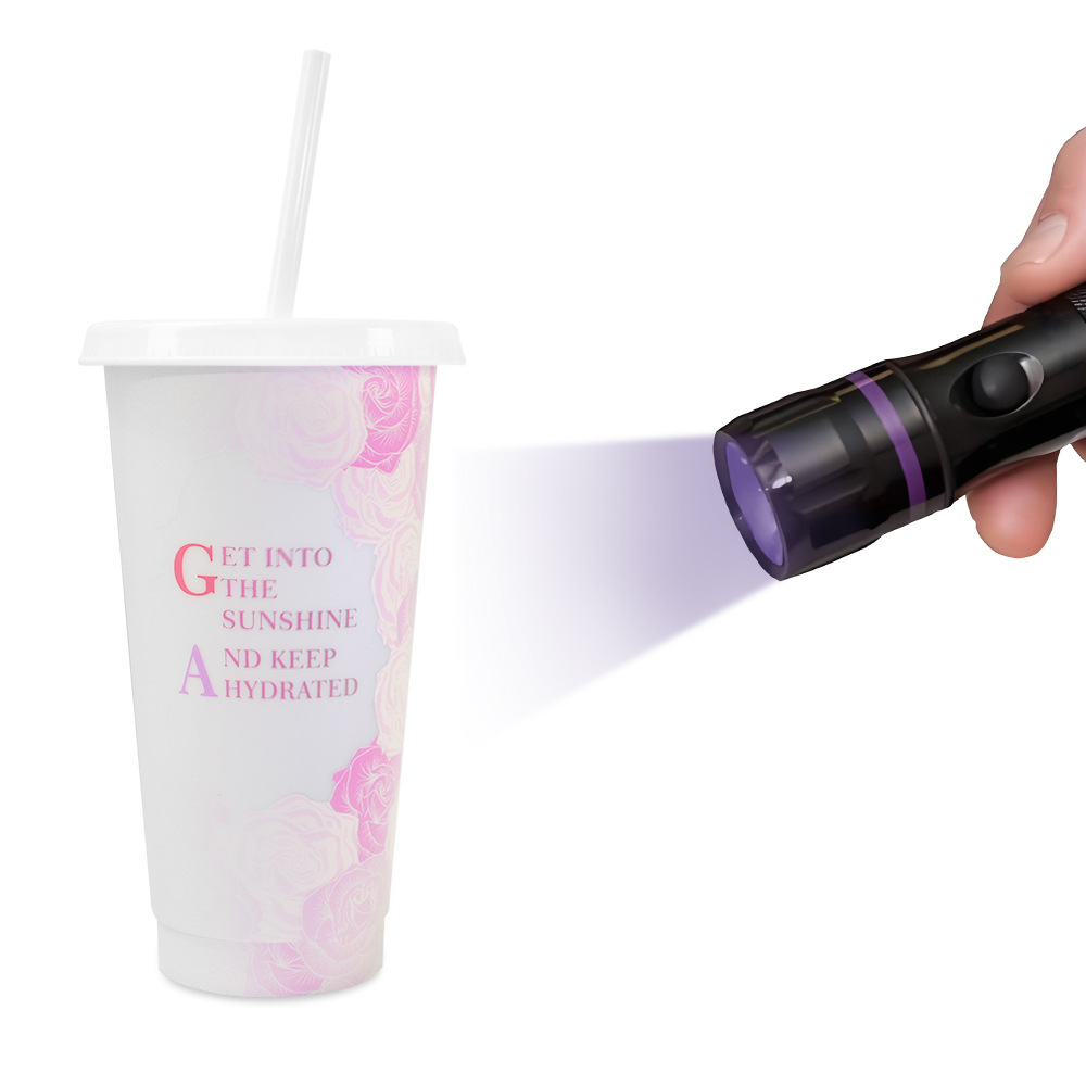 Wholesale of new ultraviolet lamps, sunlight UV photosensitive color-changing cups, outdoor light pp plastic color-changing cups, cross-border Item Picture