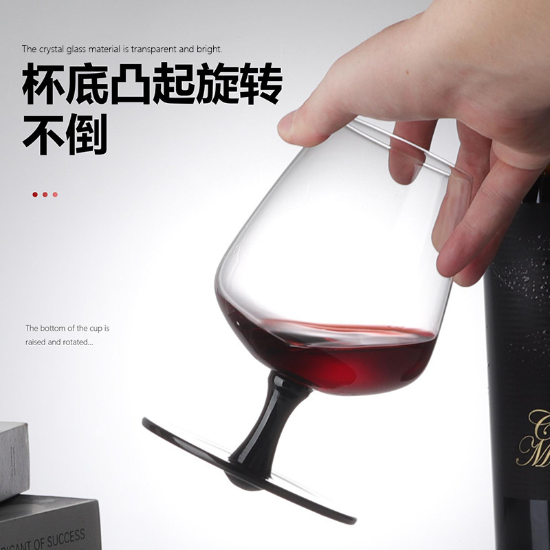 Wholesale of household untoppling brandy wine glasses with high appearance standards, crystal glass short legs, whisky and spirits glasses details Picture