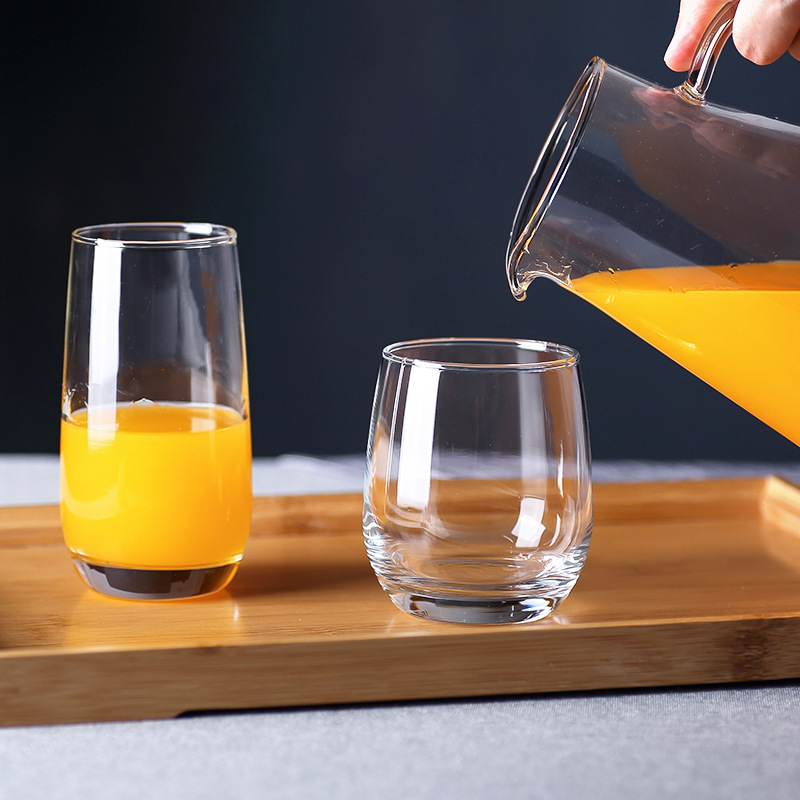 Green apple heat-resistant glass water glass, whisky glass, transparent juice glass, beer glass, Anji series egg-shaped water glass details Picture