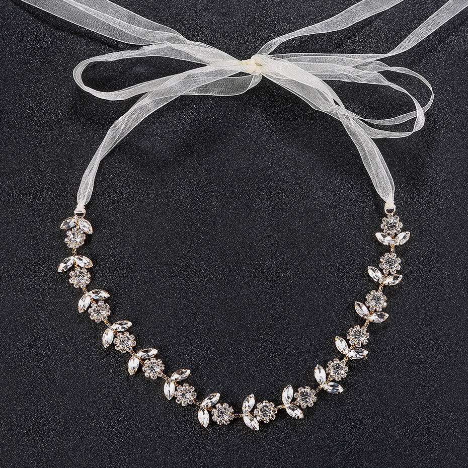 Wholesale of new European and American rhinestone headbands, simple bridal accessories, sunflower headbands, and luxurious and elegant bridal headwear full figure