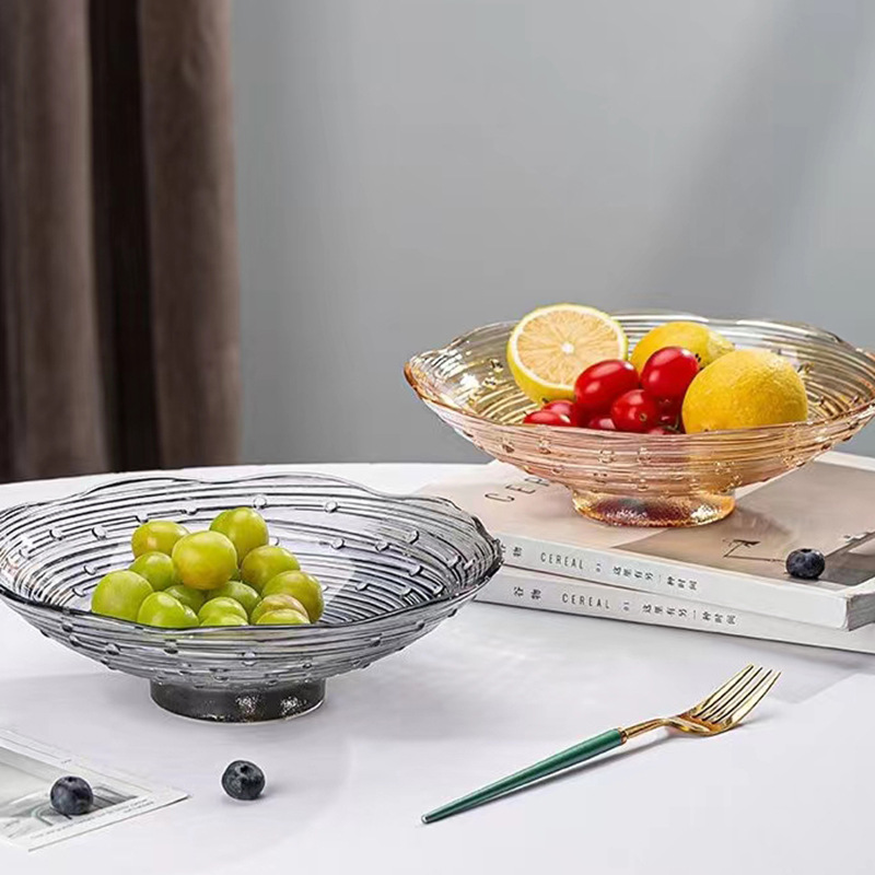 Light luxury colorful fruit plate, home living room coffee table, candy plate, nut and dried fruit storage box, tea and snack display plate Specification drawing