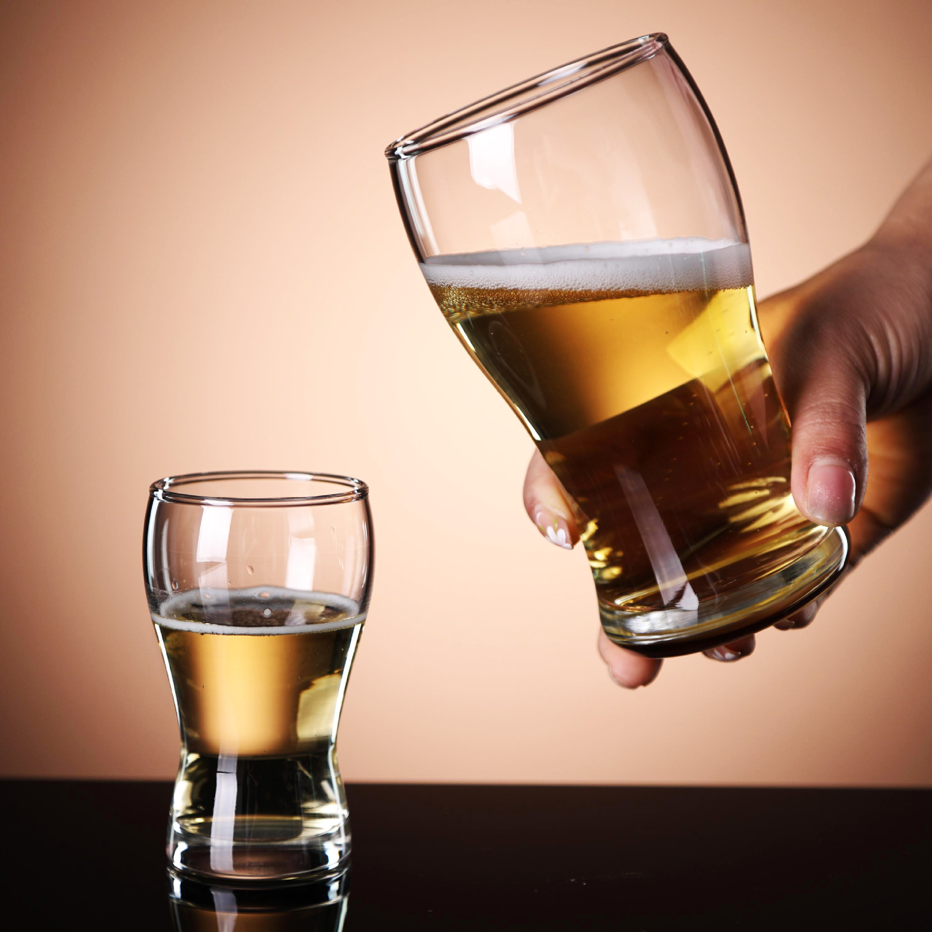 【 Factory Direct Sales 】 Transparent craft beer mugs, thickened glass cups, tasting cups, home juice cups, with logo printing available details Picture
