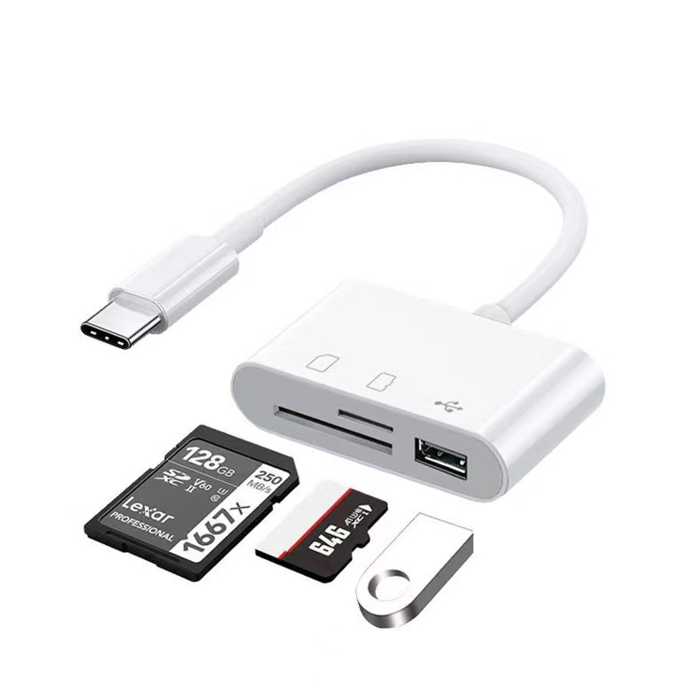 Three-in-one multi-functional OTG card reader, type-c adapter, USB cross-border memory card, camera TF high-speed details Picture