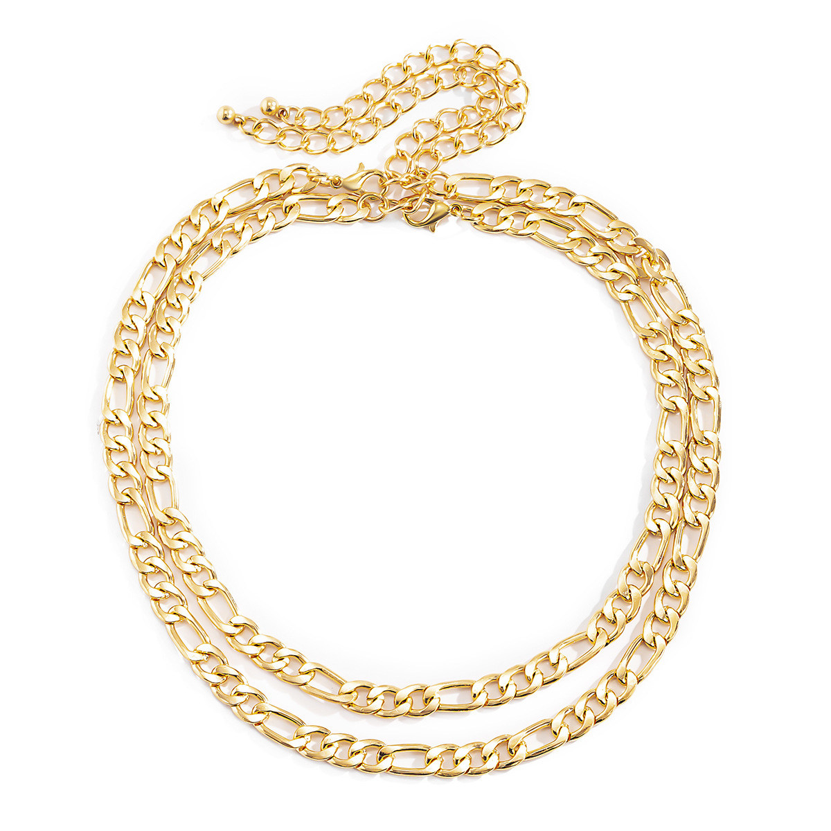 Punk minimalist hollowed-out geometric chain collarbone chain, cold style cross chain combination necklace, European and American cross-border jewelry Specification drawing