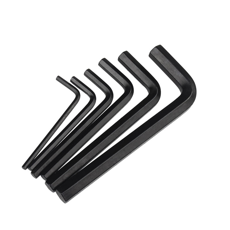 45# steel nickel-plated/black high-strength hexagon key flat-head wrench, high-strength Allen L-shaped wrench Specification drawing
