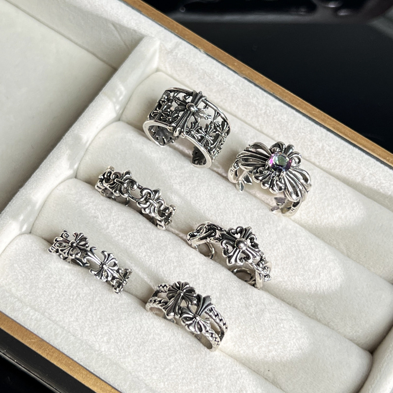 Retro and aged iris cross ring, neutral style, ins trendy, cold European and American style, adjustable ring quality Application Scenario