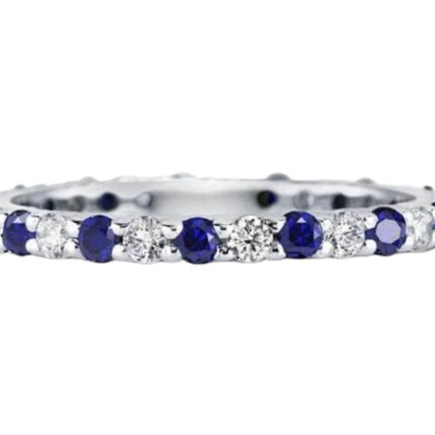 Colorful gemstone fine-row diamond ring, a cold and elegant female style, with a unique and high-end look, fashionable and individual, simple and versatile open ring Item Picture