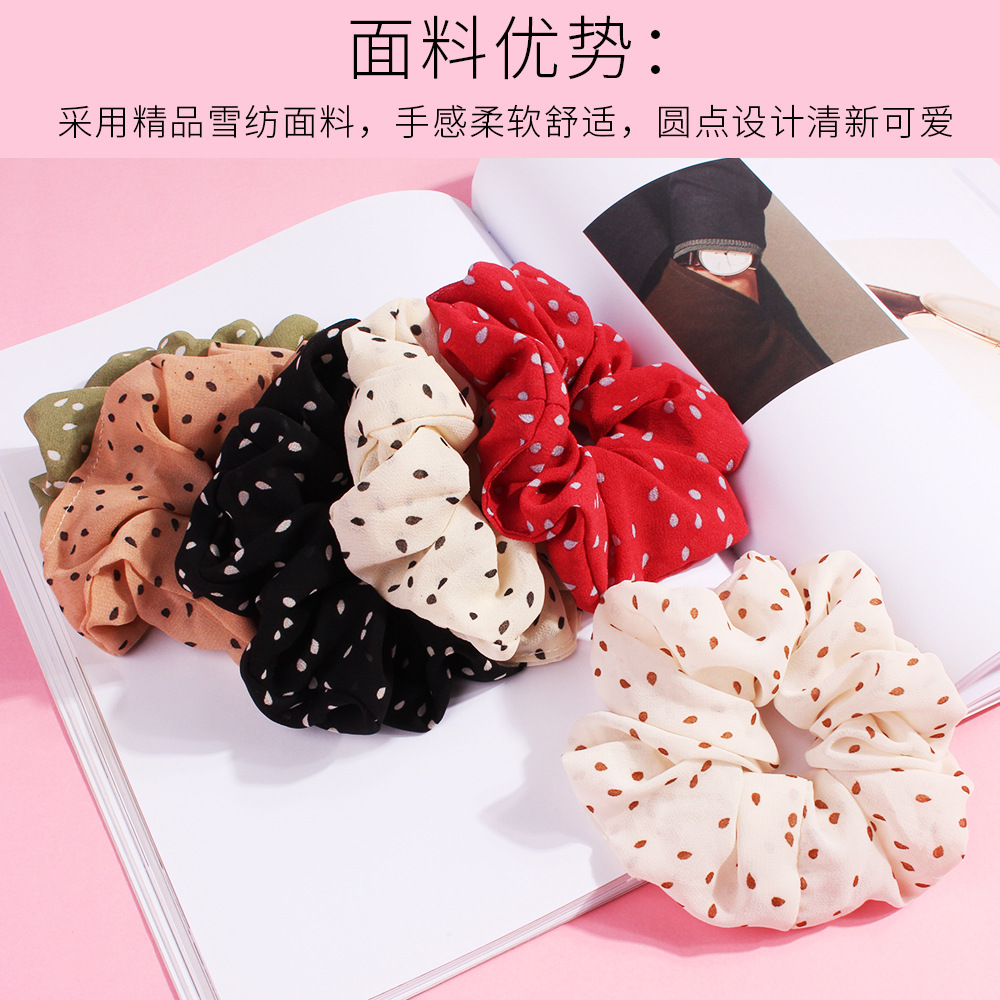 Qiyue Korean polka dot chiffon fabric hair band, stylish hair band headband, chic hair accessory C90 Application Scenario