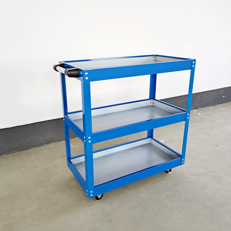 Thickened three-layer mobile hand-pushed tool cart for auto repair, auto repair steering with brake wheel parts cart, tool cart undefined