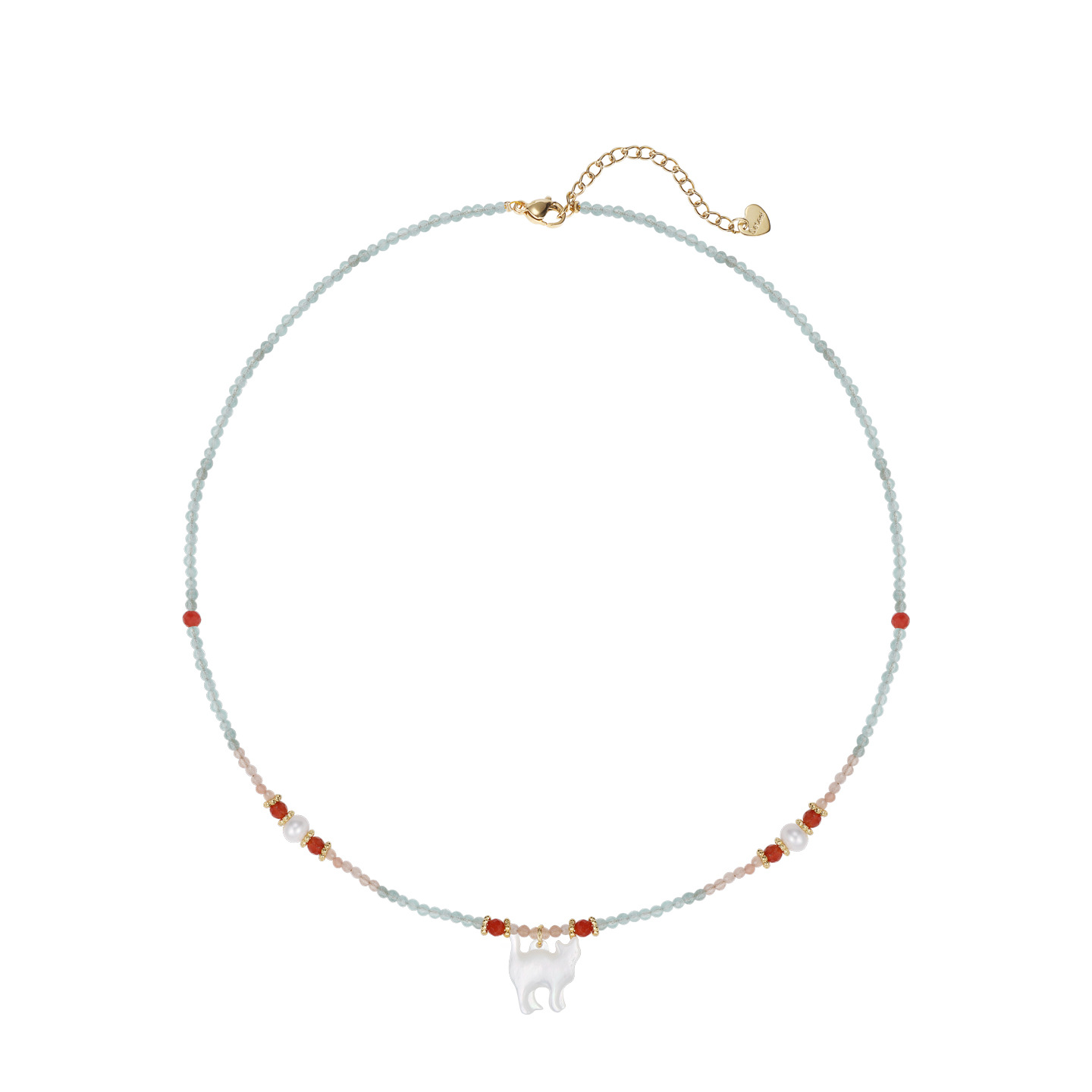 New Chinese-style cat shell beaded necklace accessories for women, light luxury, niche, simple, fashionable and high-end collarbone chain wholesale Item Picture