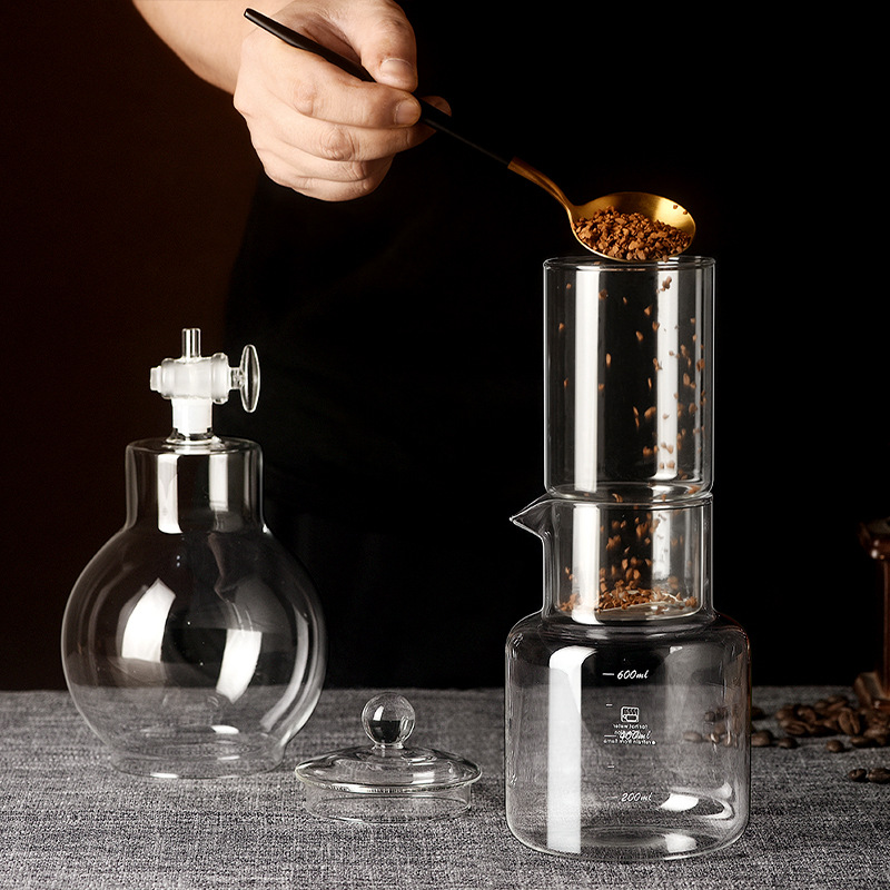 Ice drip coffee pot, drip filter cold brew coffee pot set, hand-brewed ice coffee ware, glass ice drip pot details Picture