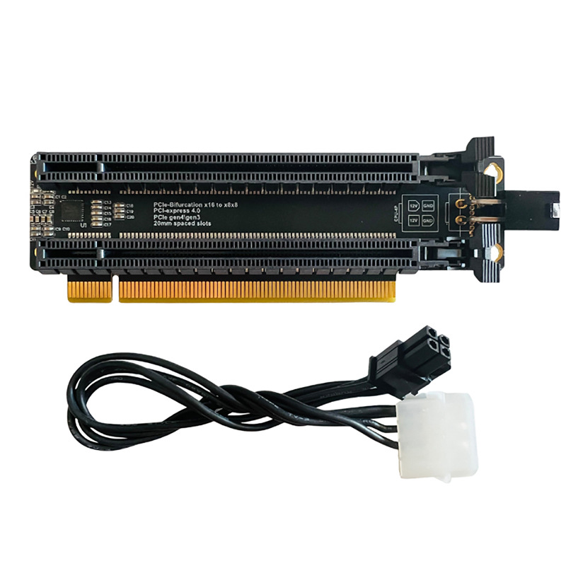 PCIe4.0 x16 1-to-2 expansion card gen3 / GEN4 split card X8X8 with clock split IC Specification drawing