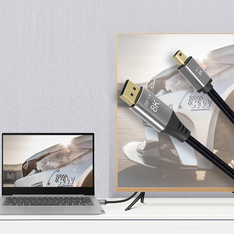 1.4 version minidp to DP cable Bidirectional mutual conversion cable Displayport cable 4K@144Hz high definition cable Specification drawing