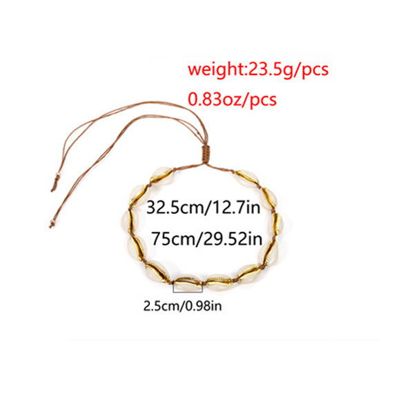 European and American cross-border accessories, Bohemian-style woven adjustable collarbone chain, ethnic style versatile shell necklace for women Application Scenario