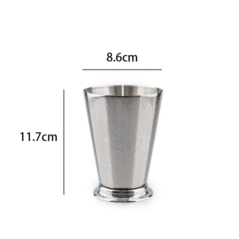 Factory direct sales 304 stainless steel wine glasses, bar cocktails, Moscow mule glasses, etched and engraved Lippu glasses details Picture