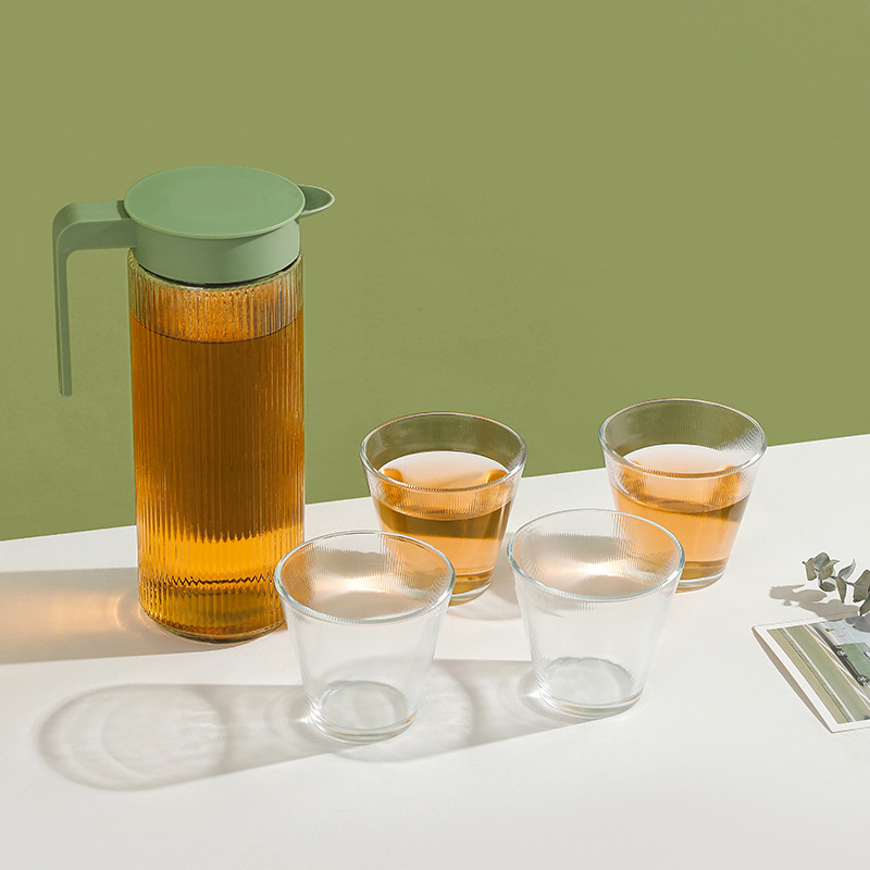 Factory direct sales of cold water bottle sets, large-capacity glass cold water bottles, octagonal water sets, business gifts, logo printing Application Scenario