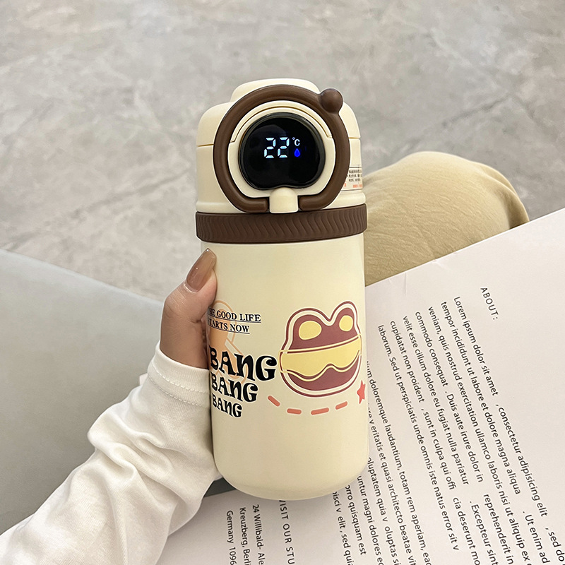 Smart temperature display student water cup 2024 New cartoon portable children's straw Insulated cup, stainless steel manufacturer wholesale Application Scenario