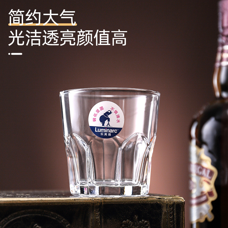 Le Meiya tempered glass, whisky glass, Marble series straight glass, juice drink glass, beer glass details Picture
