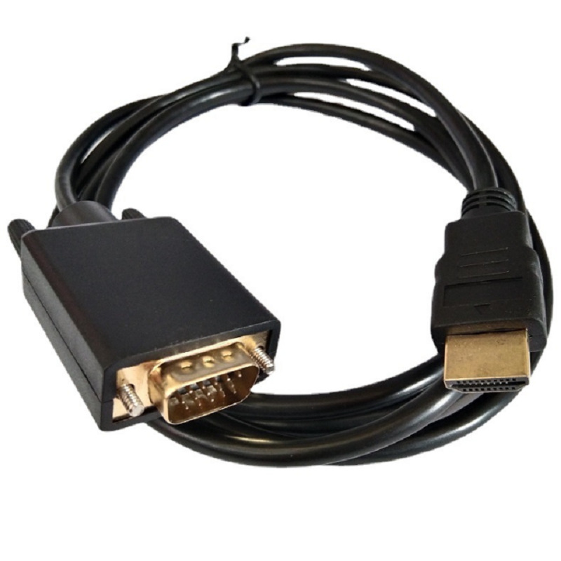 Factory wholesale 1.8-meter HDMI TO VGA adapter cable for computer display of 1080P high-definition video HDMI to VGA Item Picture
