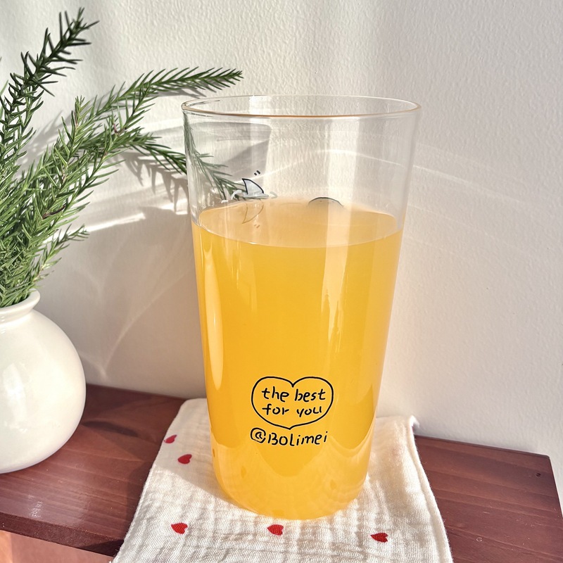 2025 New ins large-capacity glass cups for soaking in water, creative juice cups, milk cups, coffee cups, breakfast cups details Picture