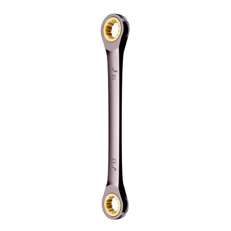 Baolian dual-purpose ratchet wrench, multi-functional chromium-vanadium steel wear-resistant plum blossom opening black nickel quick ratchet wrench, 72 teeth Item Picture
