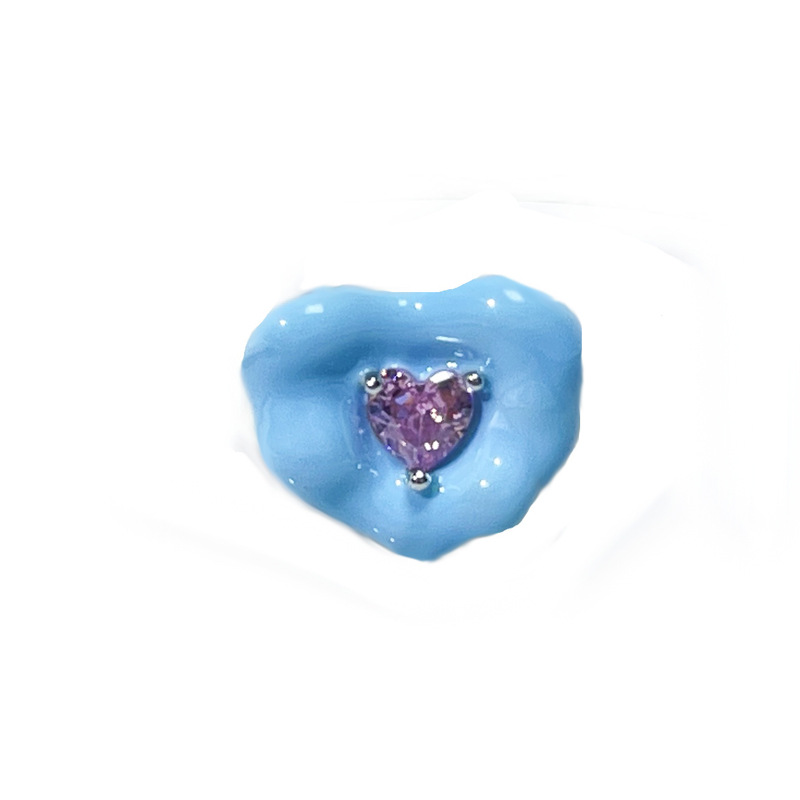 The unconventional irregular blue series of ring rings for women is simple, elegant, fashionable and versatile. Open ring Y2K Autumn and winter accessories Item Picture