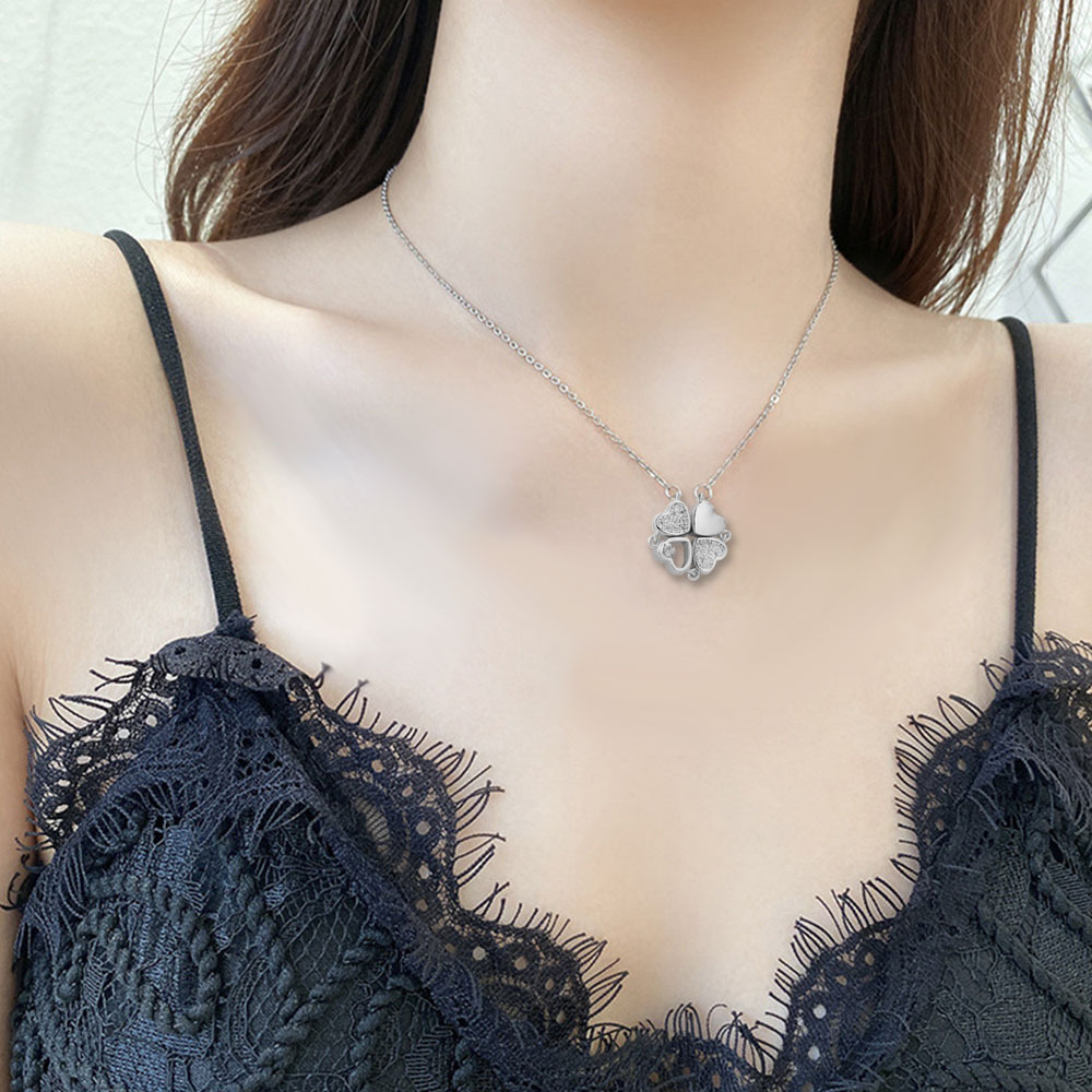 A four-leaf pendant with a touch of luxury and feminine charm, foldable heart, and a unique collarbone chain made of titanium steel. It won't fade Application Scenario