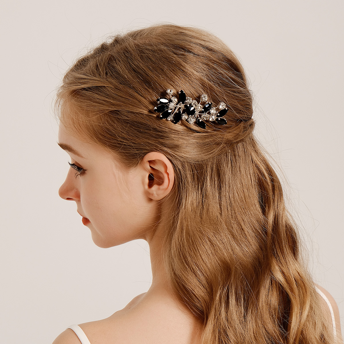 European and American cross-border accessories, water diamond hair combs, wedding banquet updo, crystal hair accessories, retro and versatile, handcrafted bridal combs full figure