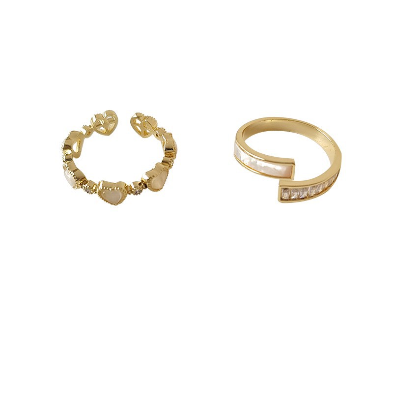 ins Niche design sense heart-shaped cat's eye stone open ring for women, Korean unique, simple, fashionable and versatile food ring Item Picture
