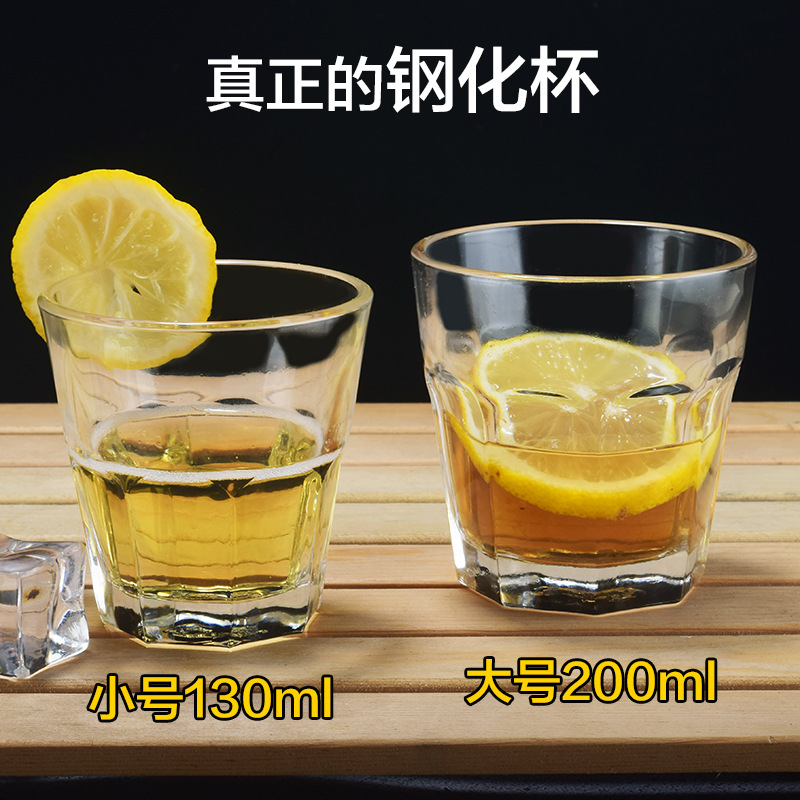 Tempered glass cups, thickened classic whisky cups, KTV glass beer mugs, bar-specific octagonal cups, tempered cups Specification drawing