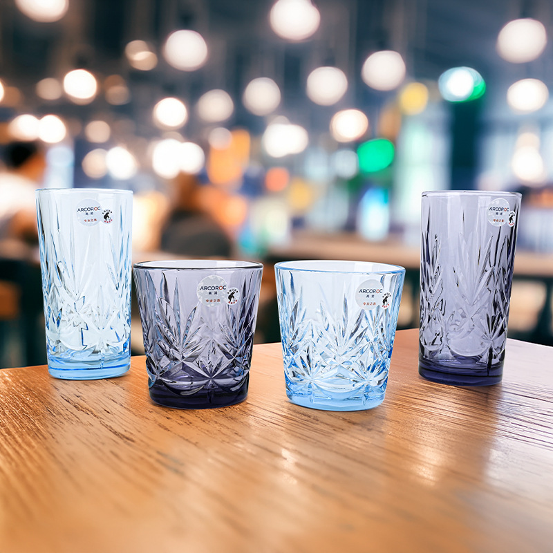 Gaonuo tempered glass cups, European engraved whisky glasses, high-temperature resistant drinking cups, beverage juice cups, restaurants full figure