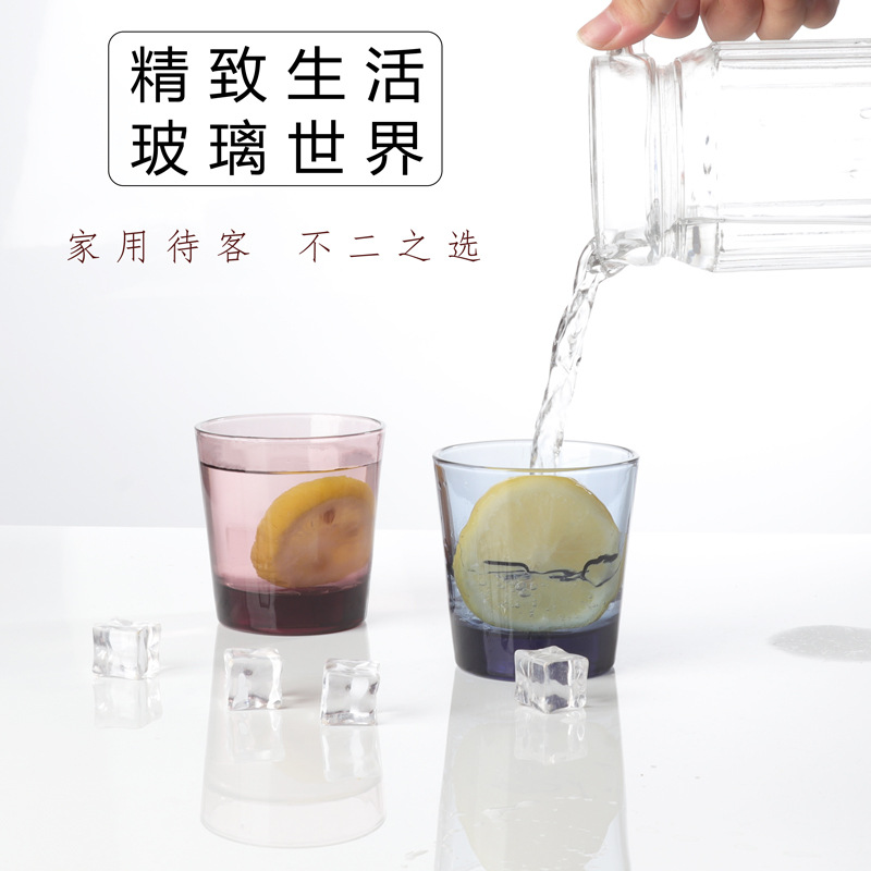 Glass cups, household juice cups, milk cups, restaurant coffee cups, beverage cups, high appearance level glass cups, high-end and light luxury Specification drawing