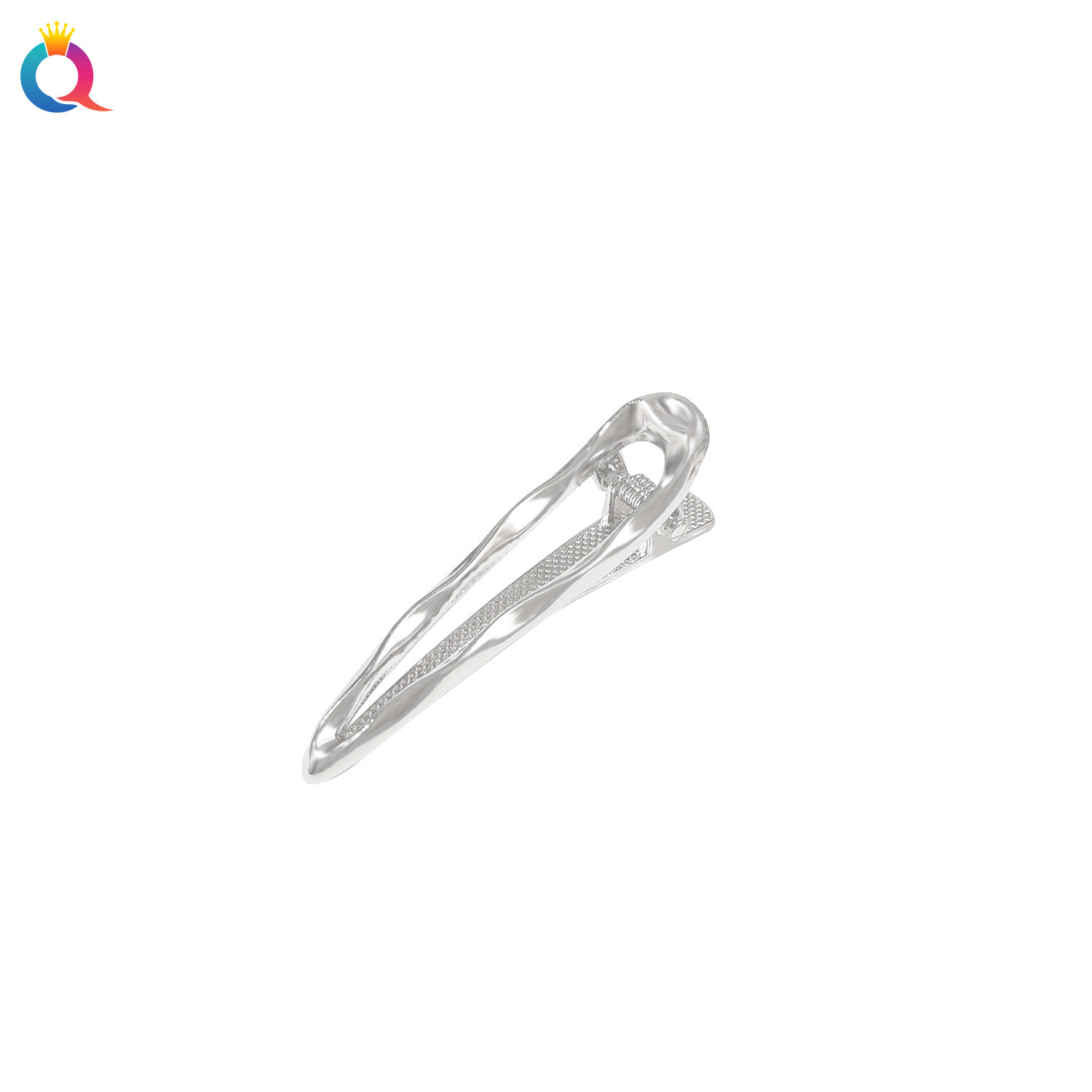 Qiyue Cross-border Liquid metal hair clips, feminine side clips, high appearance level hair clips, duckbill clips, hair accessories wholesale Item Picture