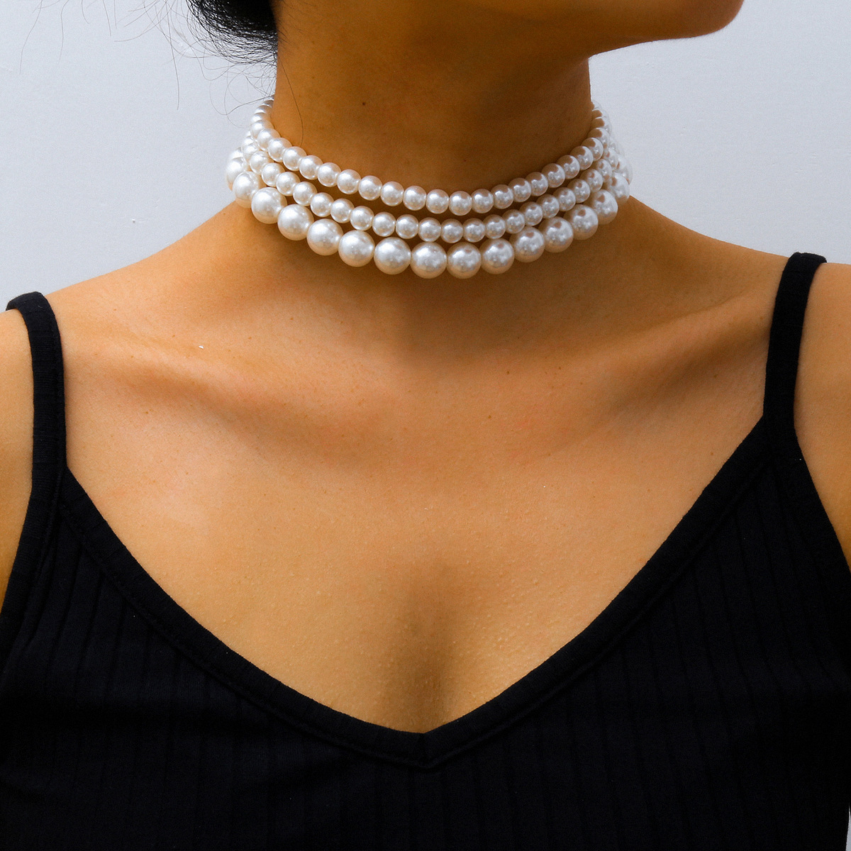 European and American fashion cross-border accessories, Bohemian-style multi-layered necklaces, popular pearl necklaces for mass street style Specification drawing