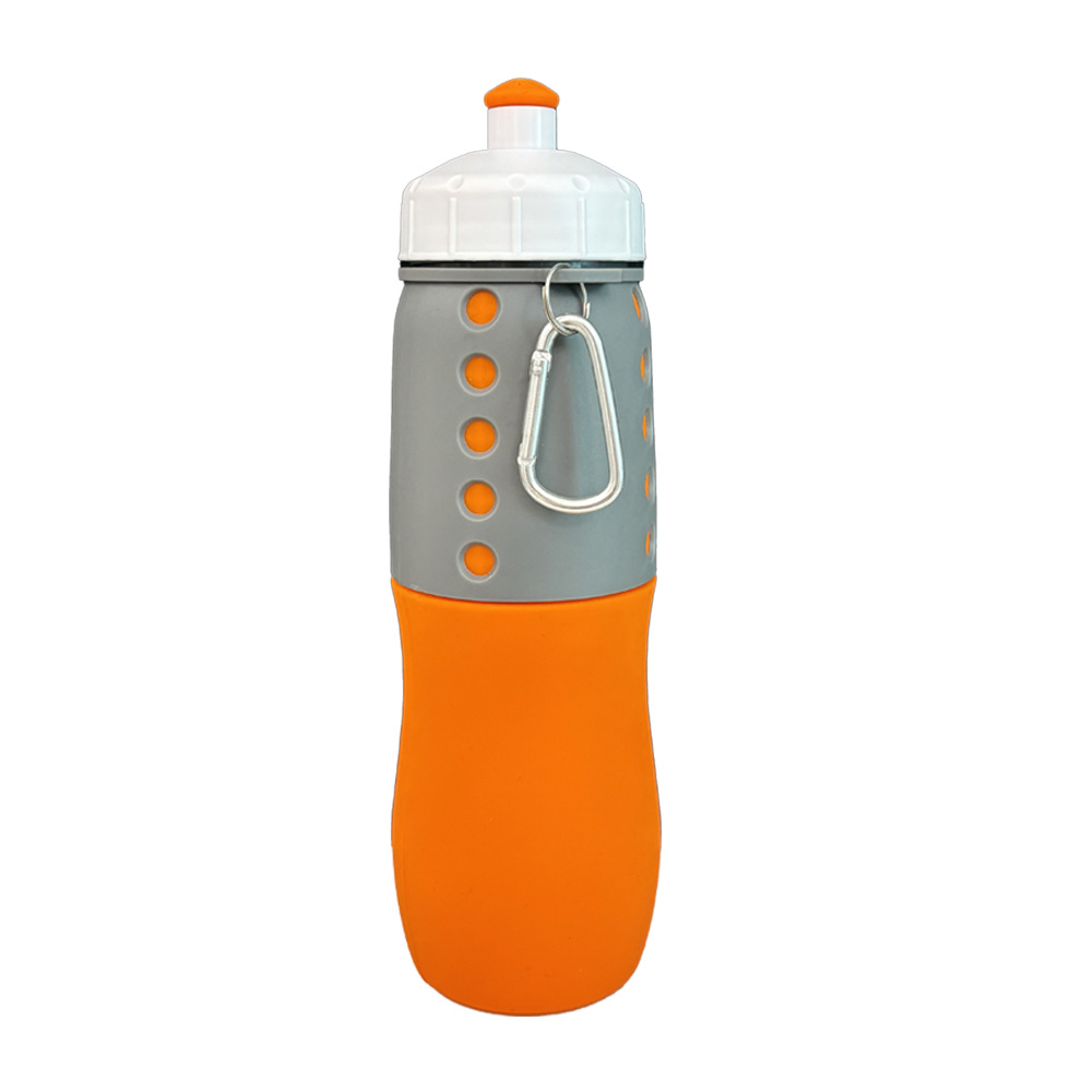 Amazon's best-selling silicone cups, large-capacity portable water bottles for outdoor mountaineering, food-grade silicone water cups full figure