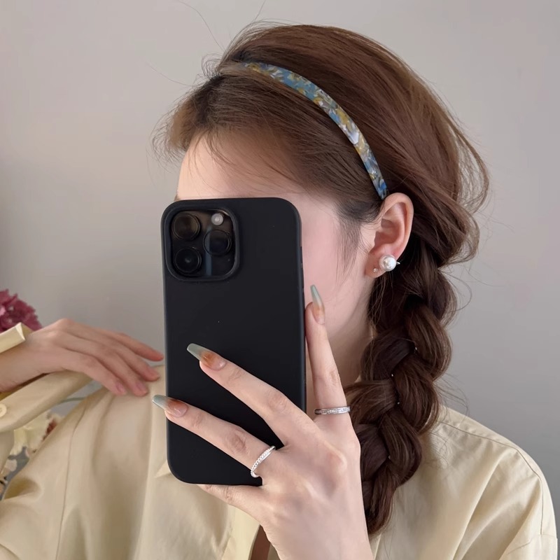 High-end acetate glasses, sheet hair band, women's 2025 new marble anti-slip headband, simple head buckle hair accessory details Picture