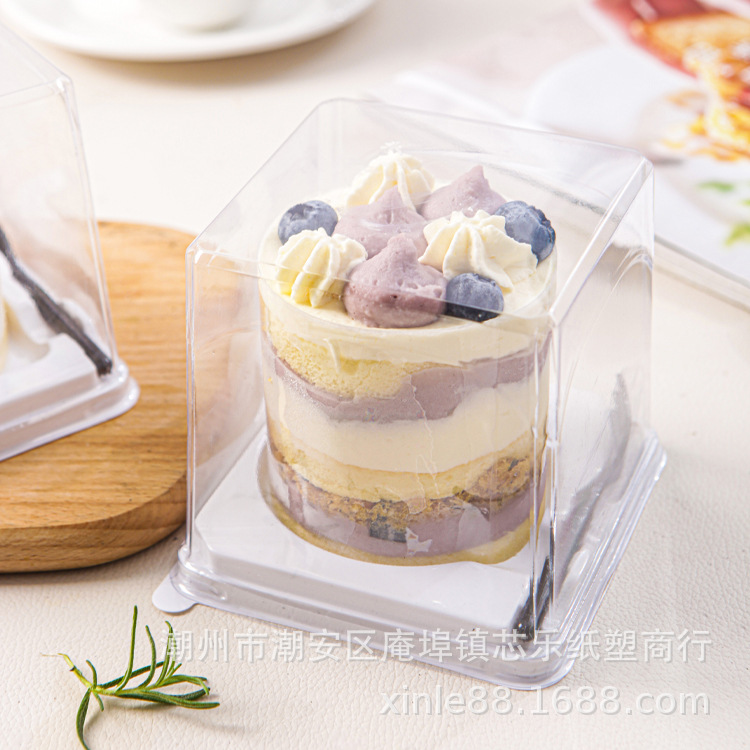 2-inch small cake packaging box, multi-layer mousse transparent blister box, mini Western pastry baking packaging box Application Scenario