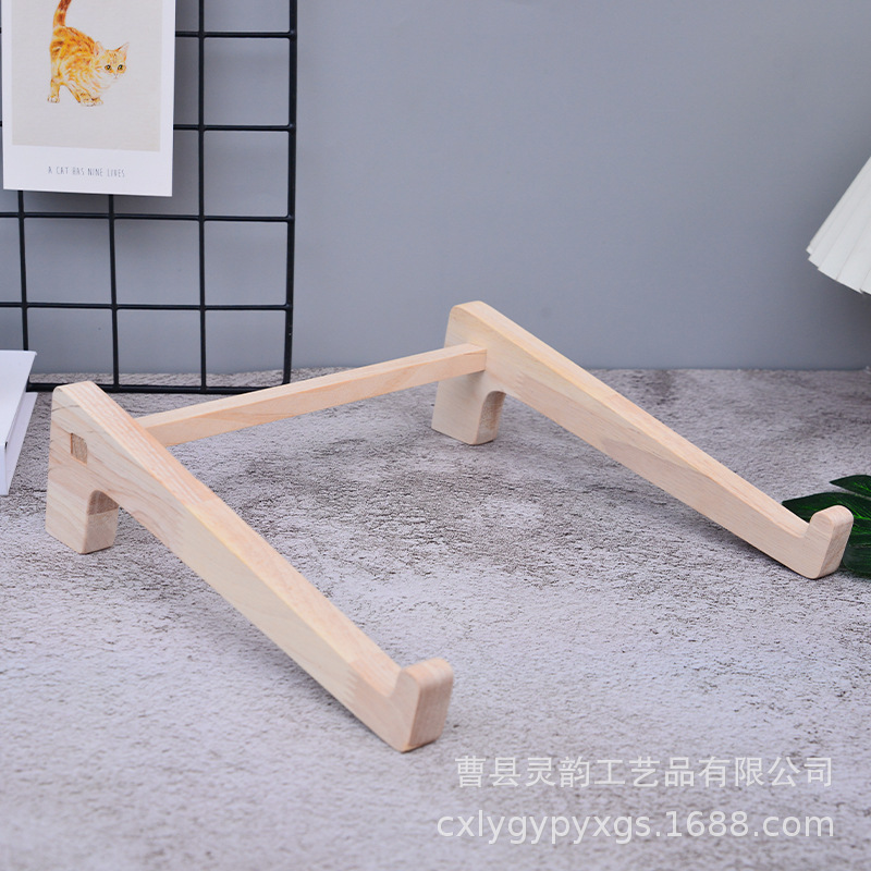Notebook computer cooling stand, desktop stand, rubberwood portable computer stand, solid wood in stock for wholesale details Picture