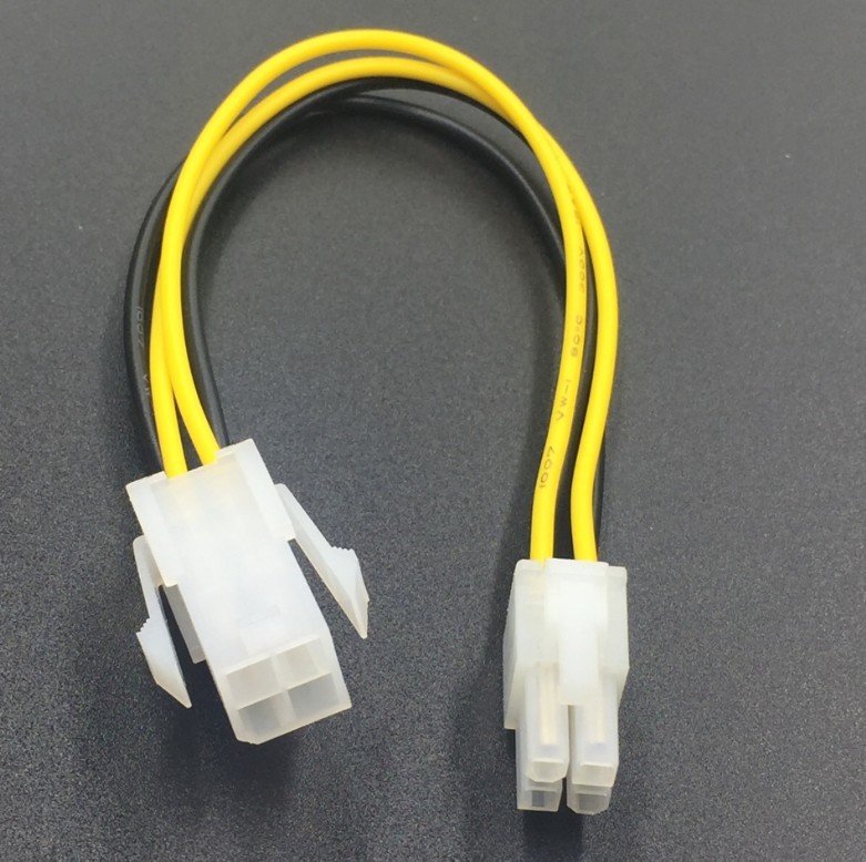 Motherboard CPU power supply, 4-pin power supply, 4-pin extension cable, 4P, 4-pin extension cable, 4P extension cable Specification drawing