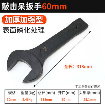A heavy-duty wrench with a striking opening, an industrial-grade, extra-large opening, single-arm, mechanical striking wrench undefined
