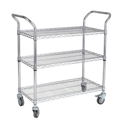 Stainless steel turnover carts, metal hand carts, chrome-plated wire mesh carts, factory picking trucks, anti-static multi-layer carts, free shipping Item Picture
