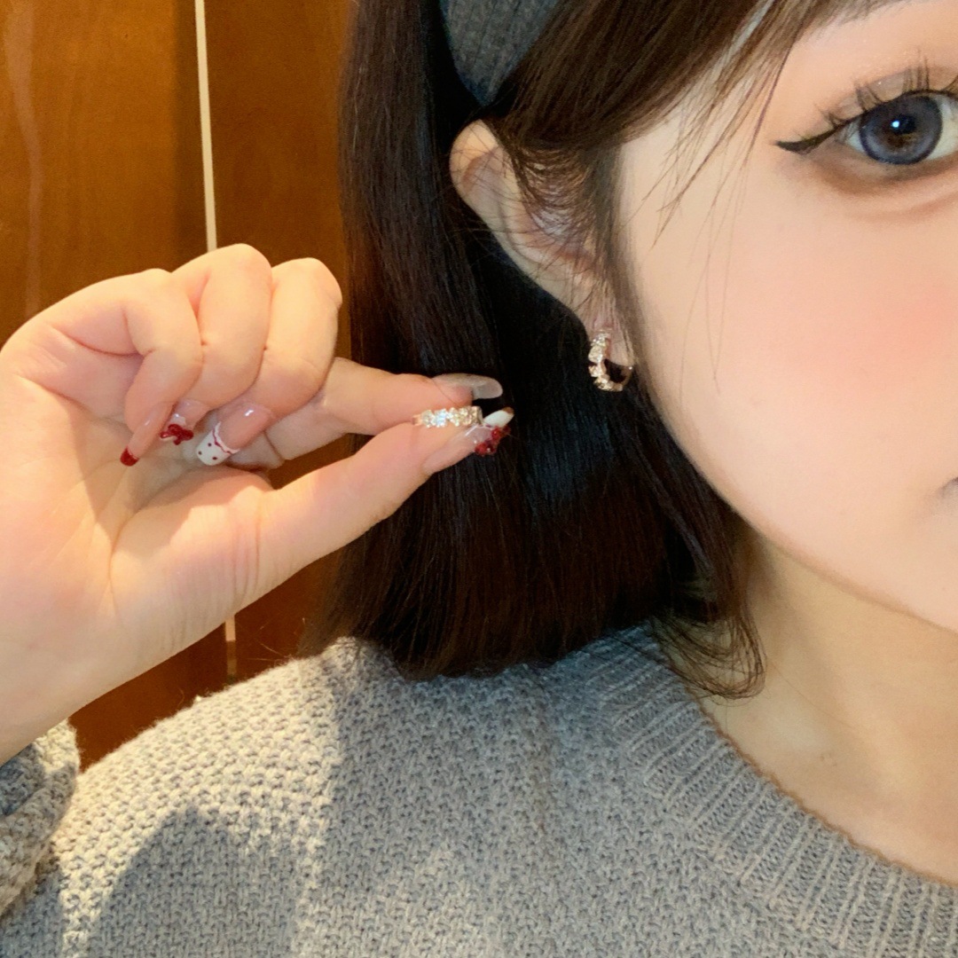 Unique and niche design circle earrings, ear buckles, 2025 new bestsellers, high-end ear studs, versatile ear rings and earrings for women full figure